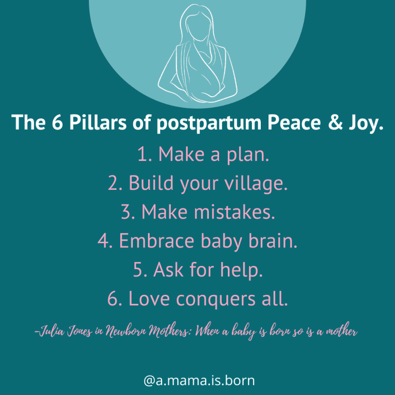 Read more about the article How I can help you with the 6 pillars of postpartum peace and joy.