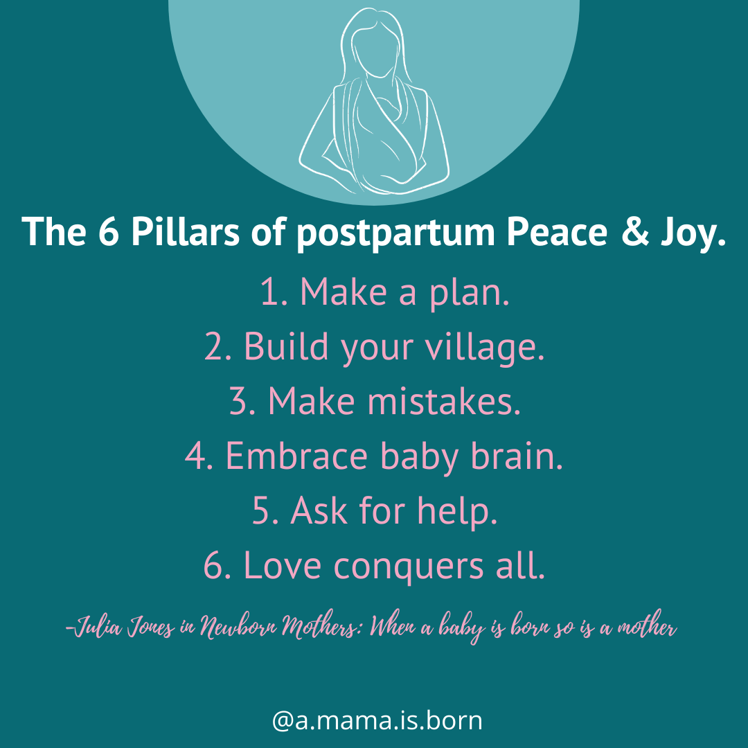 You are currently viewing How I can help you with the 6 pillars of postpartum peace and joy.