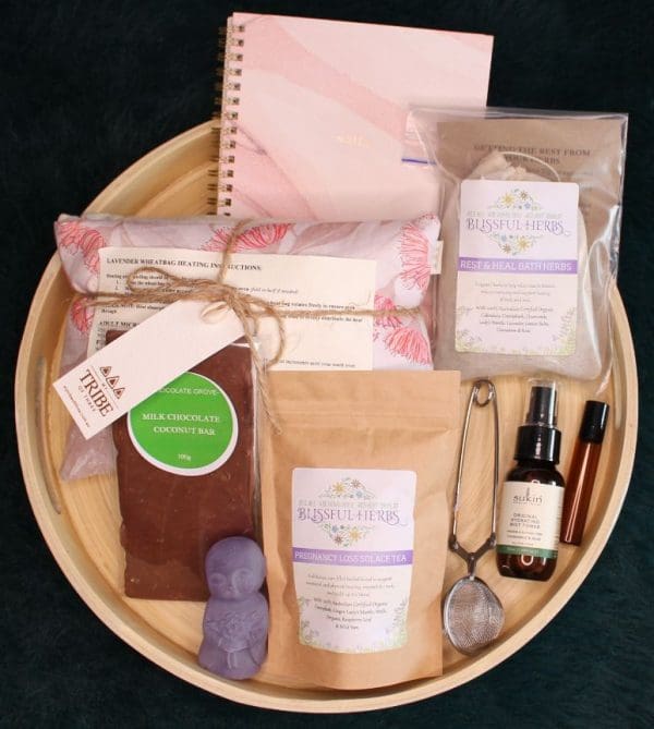 A large loss hamper containing a range of soothing and memory making items