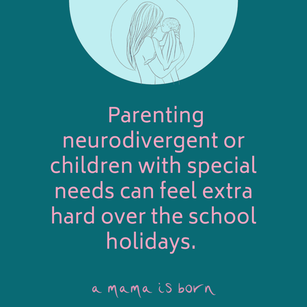 parenting neurodivergent children in school holidays seaford