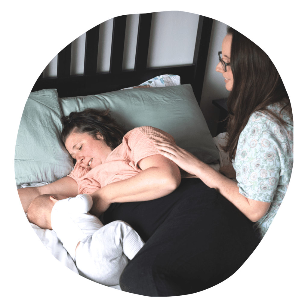 mother receiving support with breastfeeding